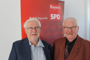 Der Bezirksvorsitzende der AG 60plus Unterfranken, Peter Dlugosch, und Hartwig Loh