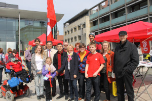 Die SPD aus Stadt und Landkreis Aschaffenburg war bei der DGB-Demo zum 1. Mai stark vertreten.